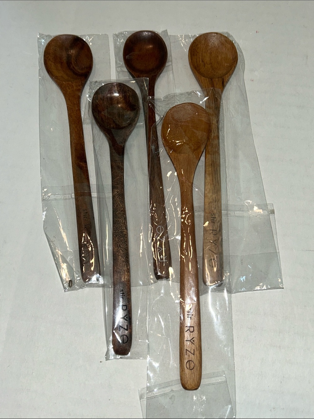 RYZE Brand Handmade Wooden Acacia Spoon GENUINE For Ryze Mushroom Coffee (5) NEW